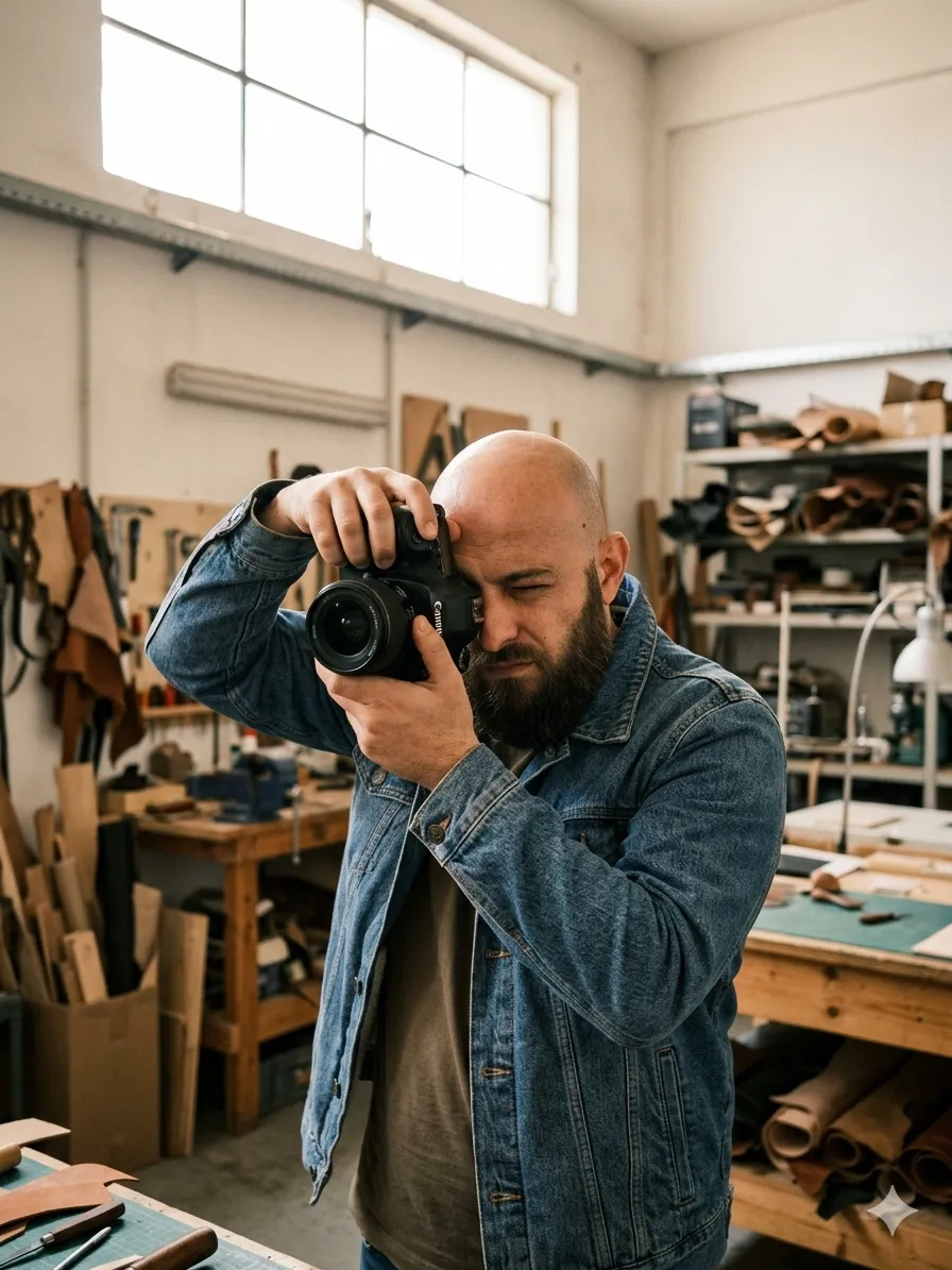 Luca Fadda Fotografo cagliari mentre scatta uno shooting